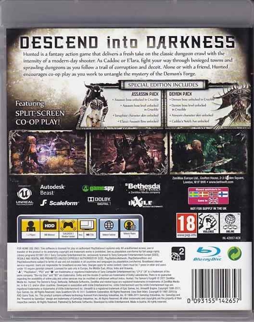 The Hunted The Demons Forge - PS3  (B Grade) (Genbrug)